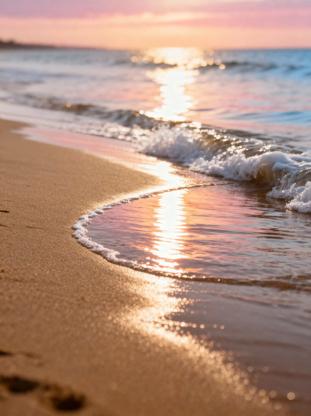 Calm meeting of sea and land.